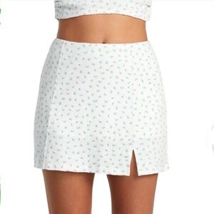 RVCA Reform Smocked Skirt in Whisper White
